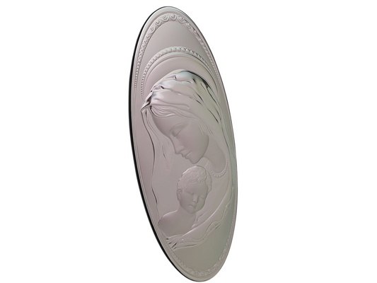 Accenti dorati per madre e figlio con placca in argento 925 italiano #1815