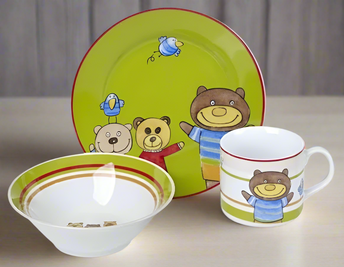 Juego de cereales para niños de 3 piezas de porcelana #10100-44