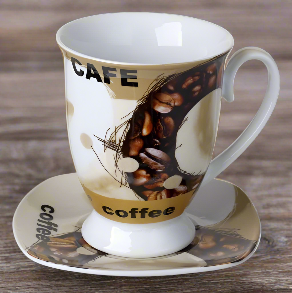 Taza de café de porcelana original Cucina Italiana #R10116