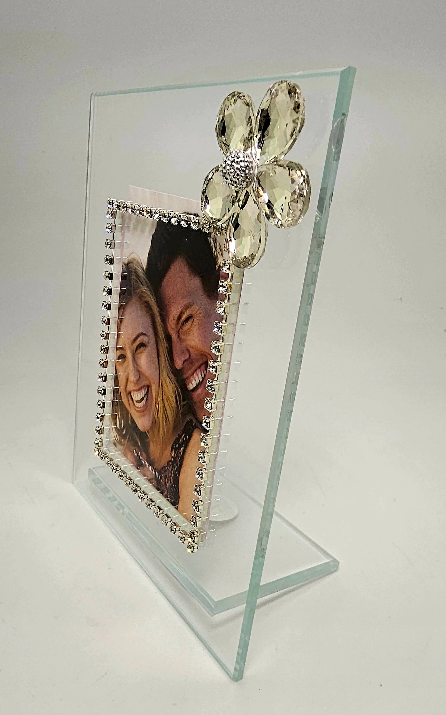 Marco de fotos Debora Carlucci con broche de flor de cristal Swarovski #DC1711