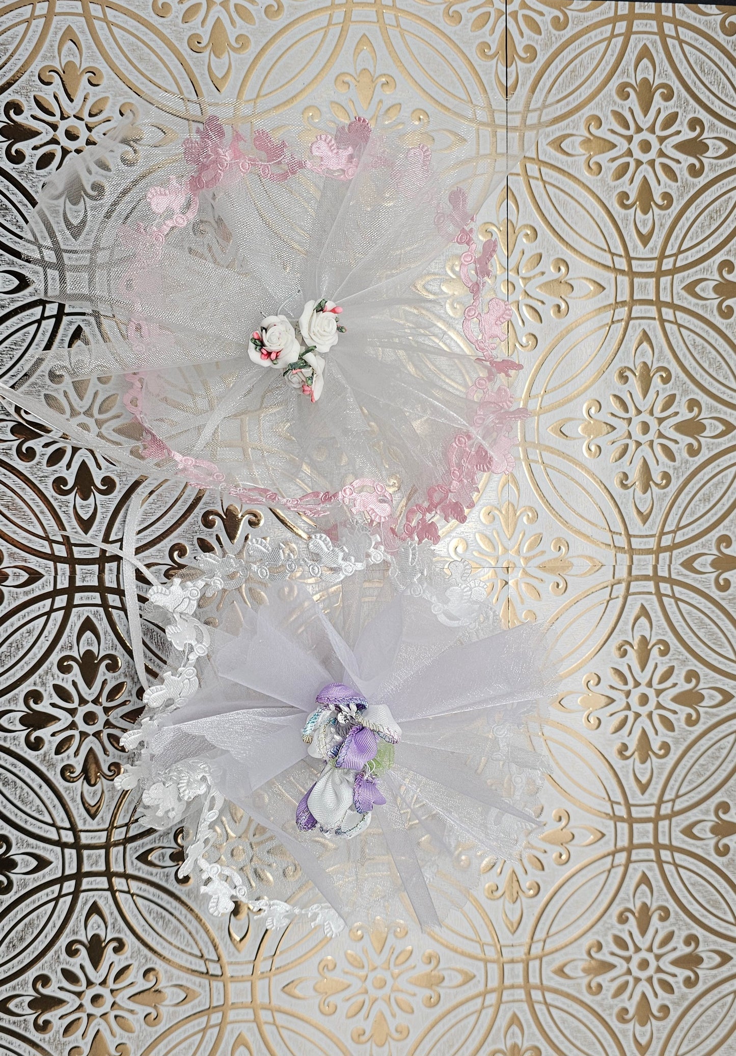 Red de organza con borde de caballito de balancín #61118