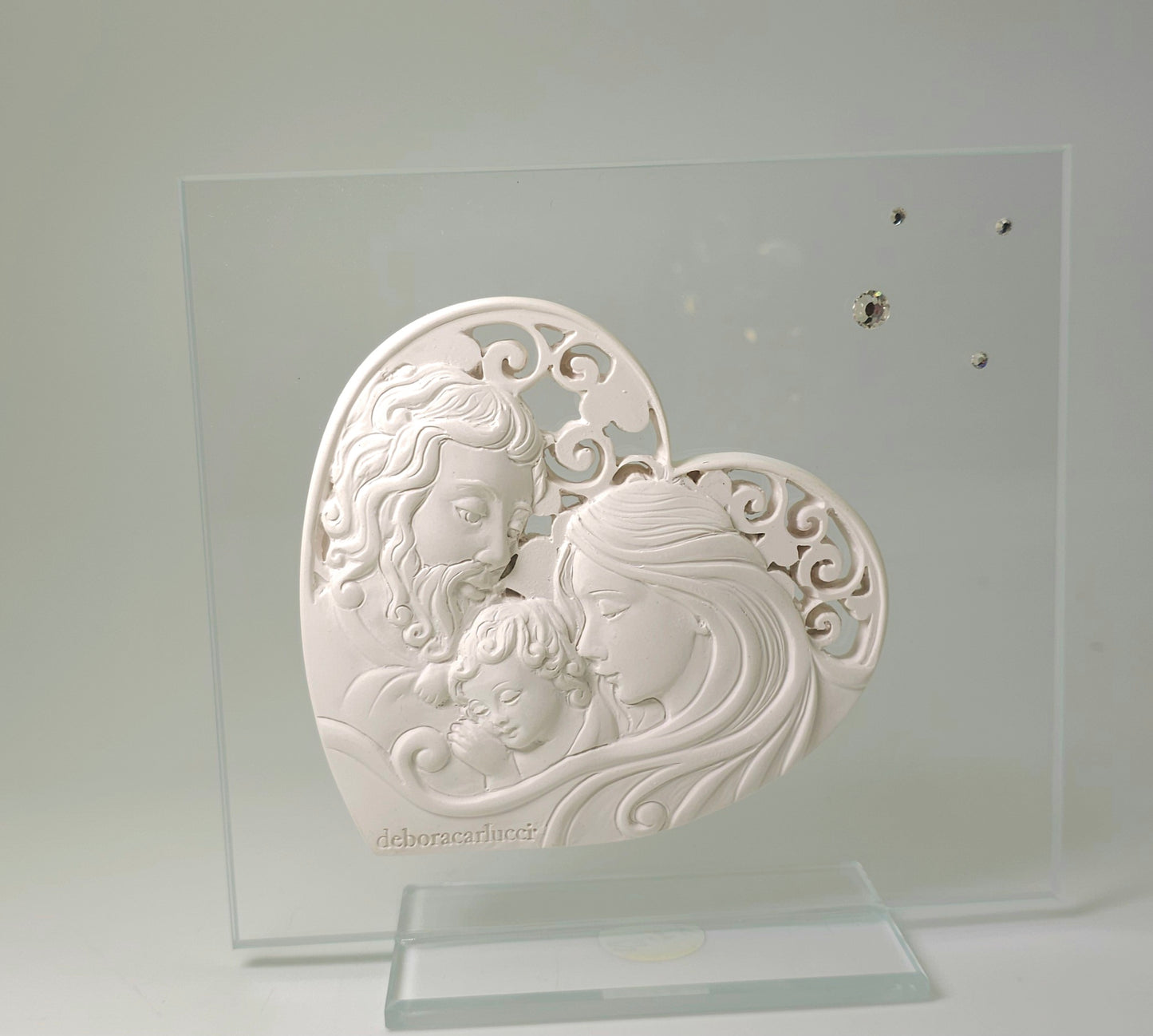 Debora Carlucci 24% Crystal Star Shaped Argento Icono de madre e hijo # 34117a