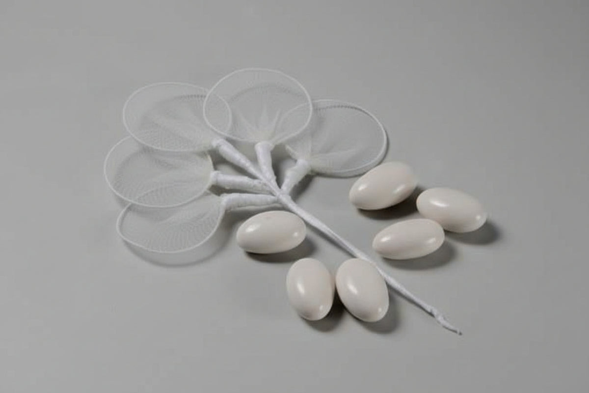 Jordan Almond Wired Almond Confetti Holders 5-Part 24 Pcs/Bolsa Marfil #DH-5