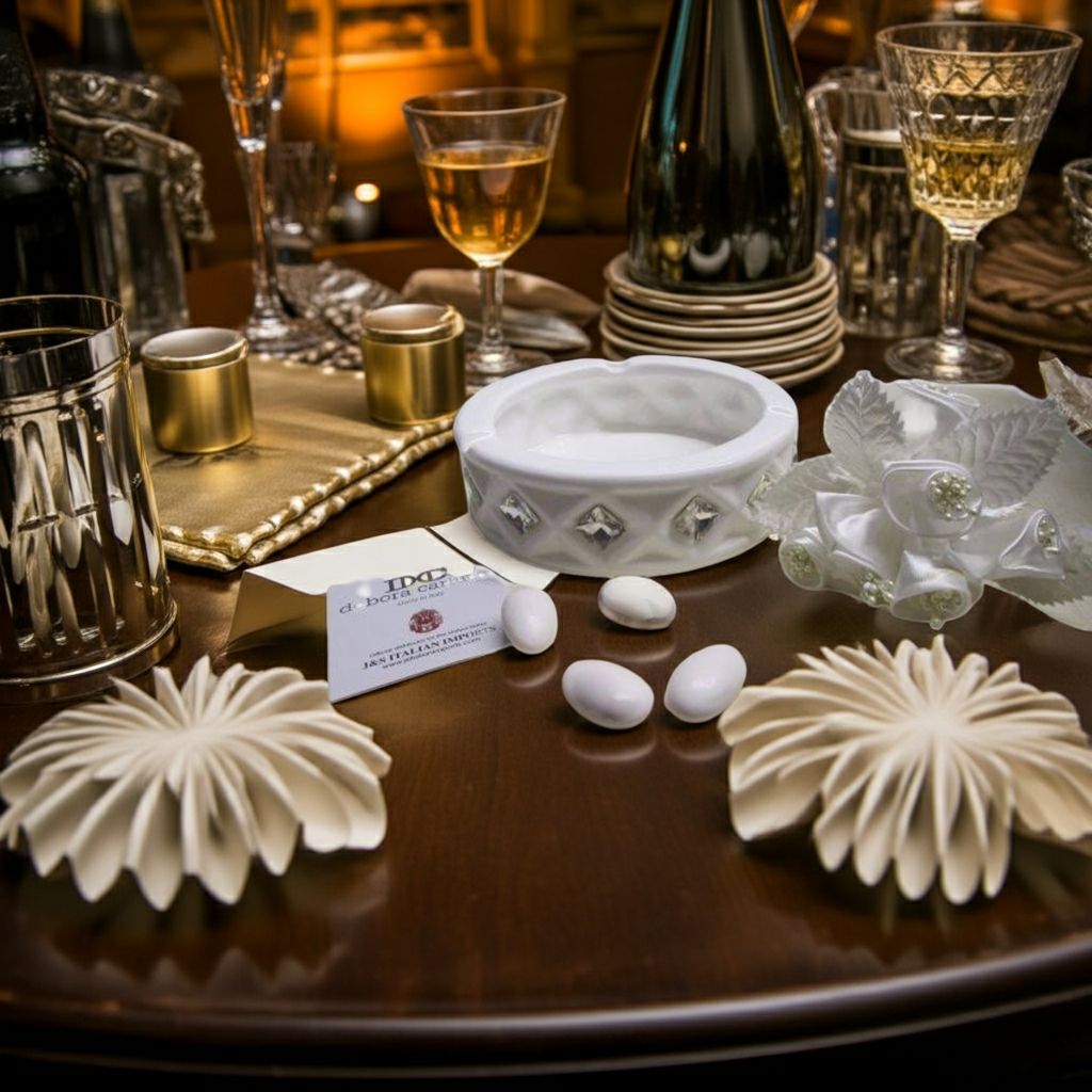 Portasigari / posacenere bianco Bone China #130237