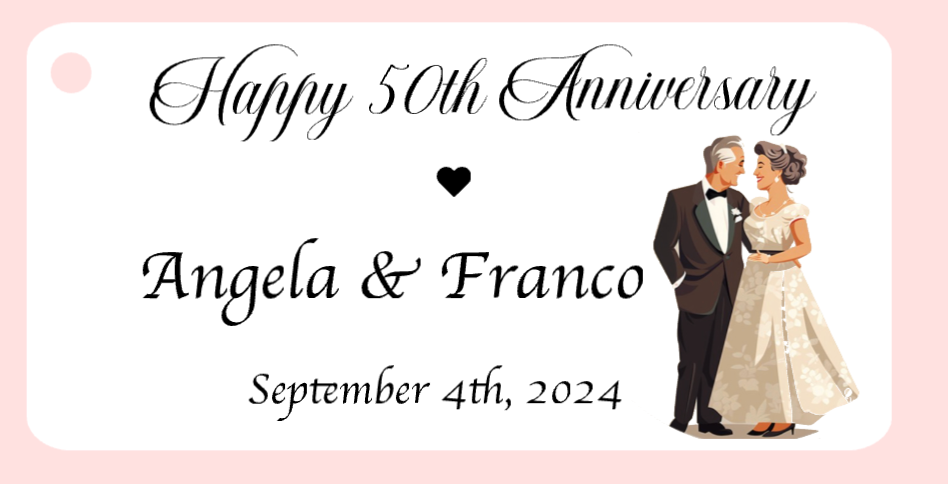 50 Years Wedding Anniversary Bigliettini / Tags MMA-007