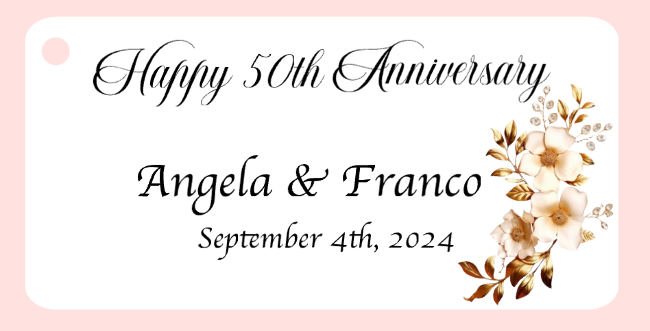 50 Years Wedding Anniversary Bigliettini / Tags MMA-011
