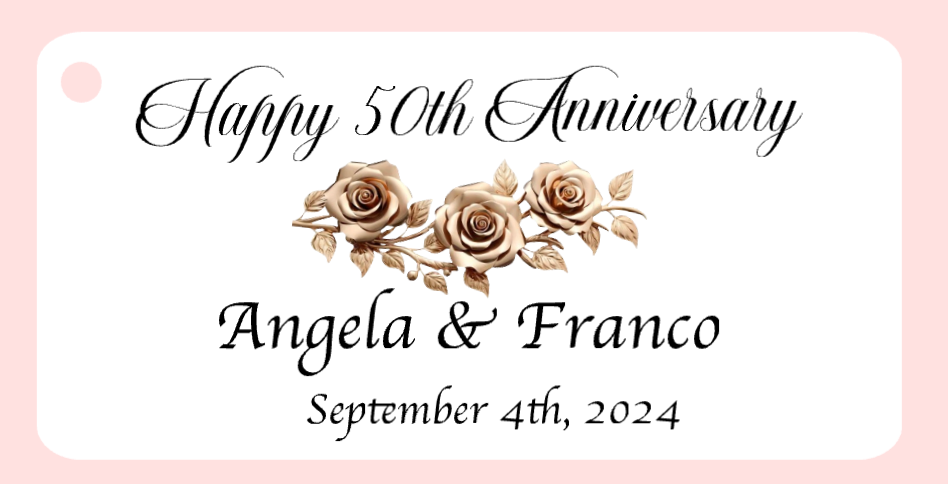 50 Years Wedding Anniversary Bigliettini / Tags MMA-009
