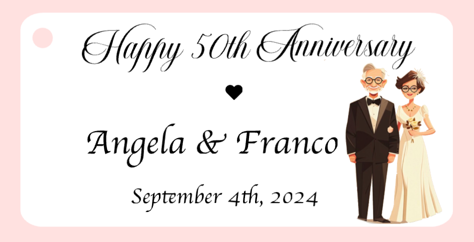 50 Years Wedding Anniversary Bigliettini / Tags MMA-014