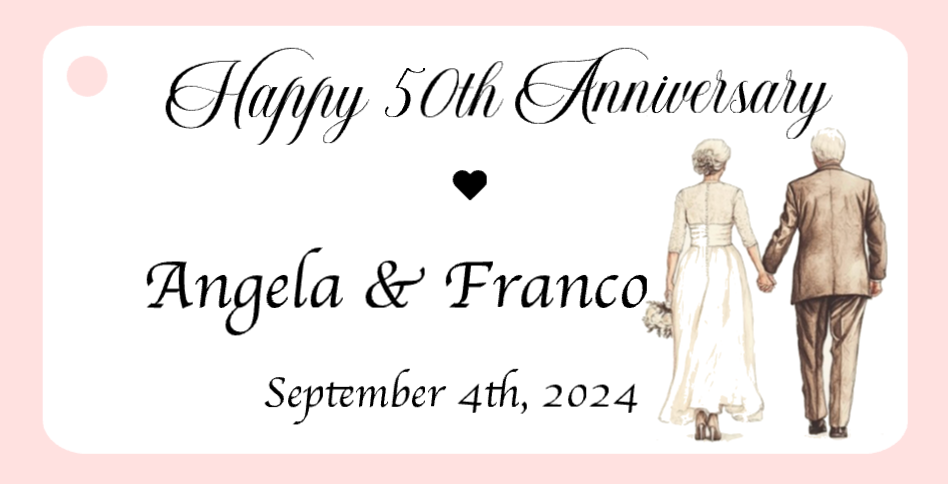 50 Years Wedding Anniversary Bigliettini / Tags MMA-016