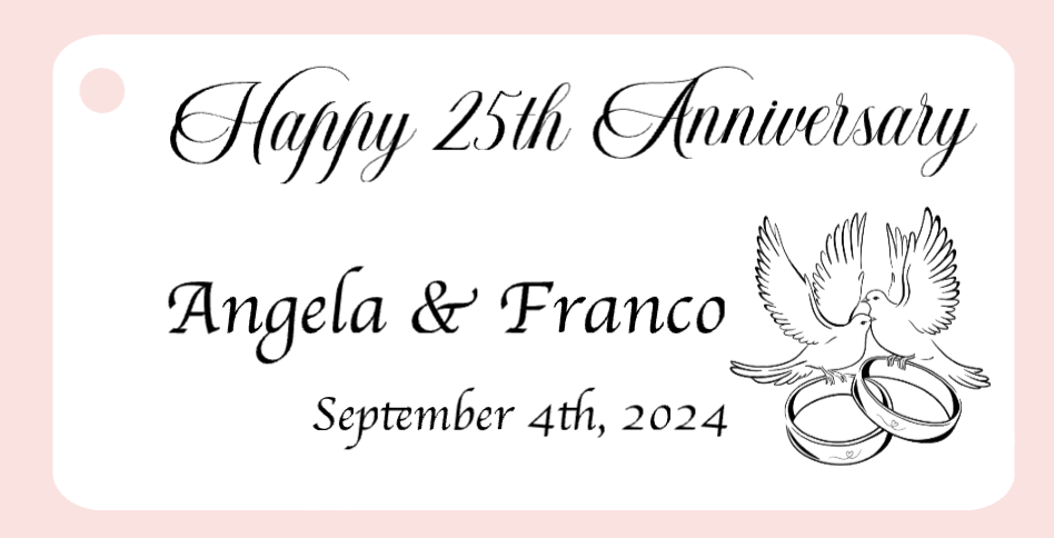 25 Years Wedding Anniversary Bigliettini / Tags MMA-004