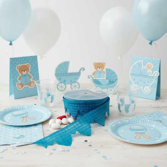 Italian Confetti Flower Ribbon Turquoise #H745-110