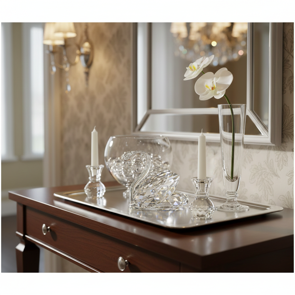 Crystal Swan Gift Figurine Centerpiece #CR002