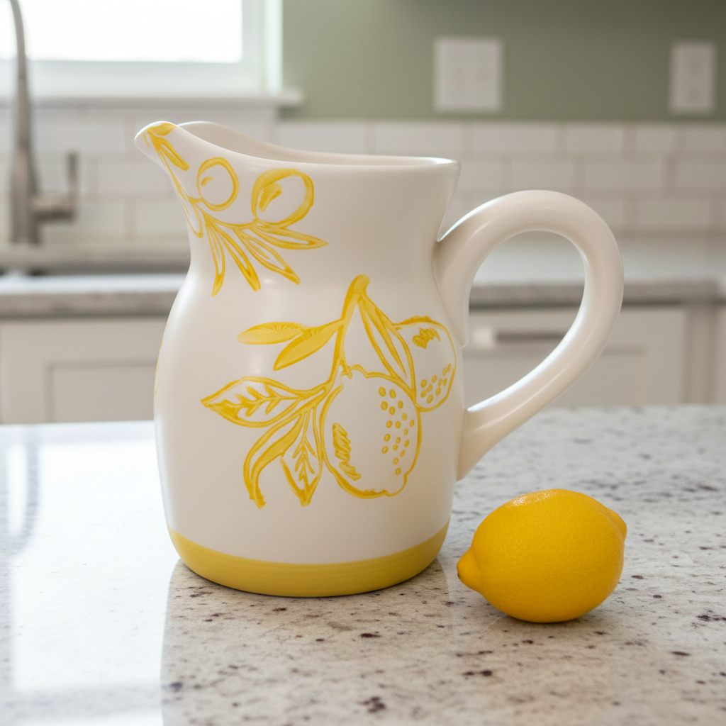 Cucina Italiana Lemon Design Wine Pitcher 8." L132511-456