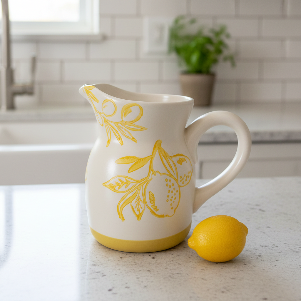 Cucina Italiana Lemon Design Wine Pitcher 8." L132511-456