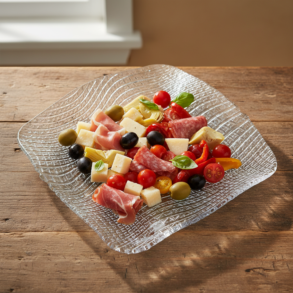Debora Carlucci Clear Murano Plato cuadrado para dulces #DC002