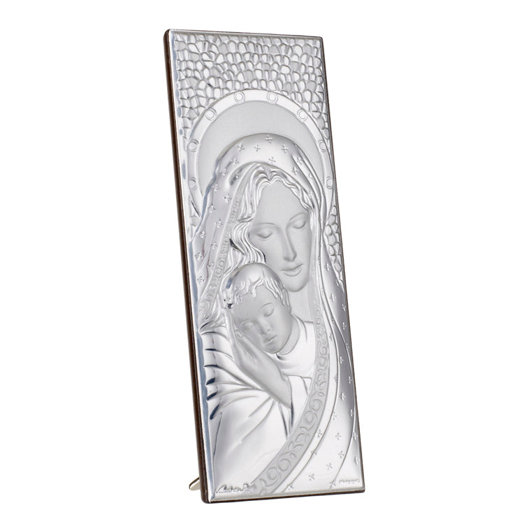 Icona Madonna col Bambino Argento 925 Argento Comunione #1954