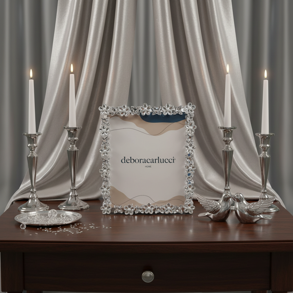 MARCO DUBAI FLOR CRISTAL EMBELLECEDOR PLATA 12 x 13 DC6175/ARG