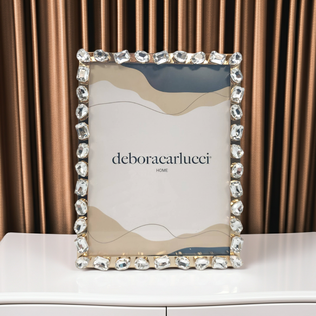 PARIGI PHOTO FRAME CRYSTAL GOLD TRIM 7.5 x 10 DC6188/ORO