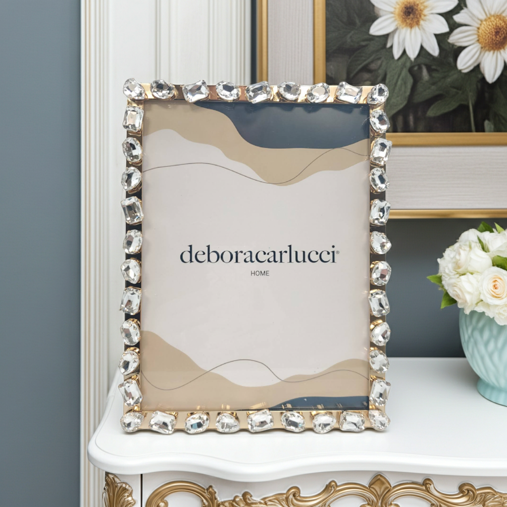 PARIGI PHOTO FRAME CRYSTAL GOLD TRIM 7.5 x 10 DC6188/ORO