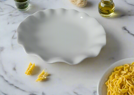 Cucina Italiana Plato para pasta festoneado de 13' Blanco #1317/W