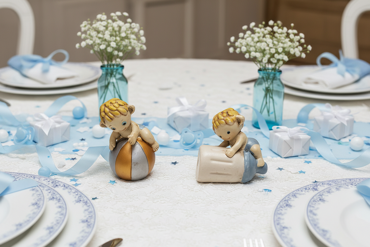 Baby Boy Ball / Baby Bottle Bomboniere # 6D354