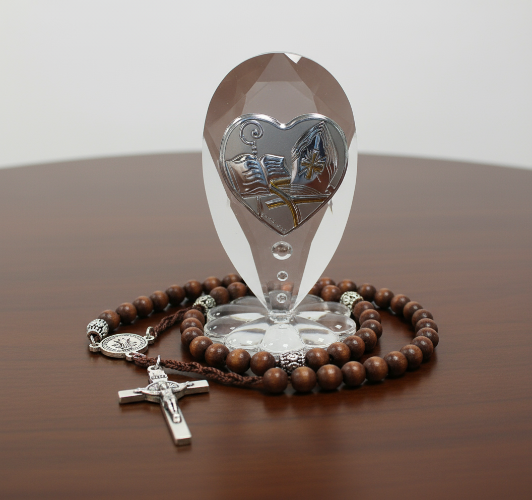 Confirmation Teardrop Icon in 925 Silver Argento on Italian Crystal Base #32790C