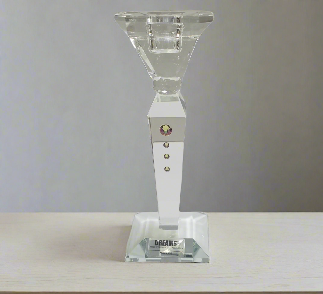 Italian 24 pct. Crystal Candle Holder w. Swarovski Elements #130245