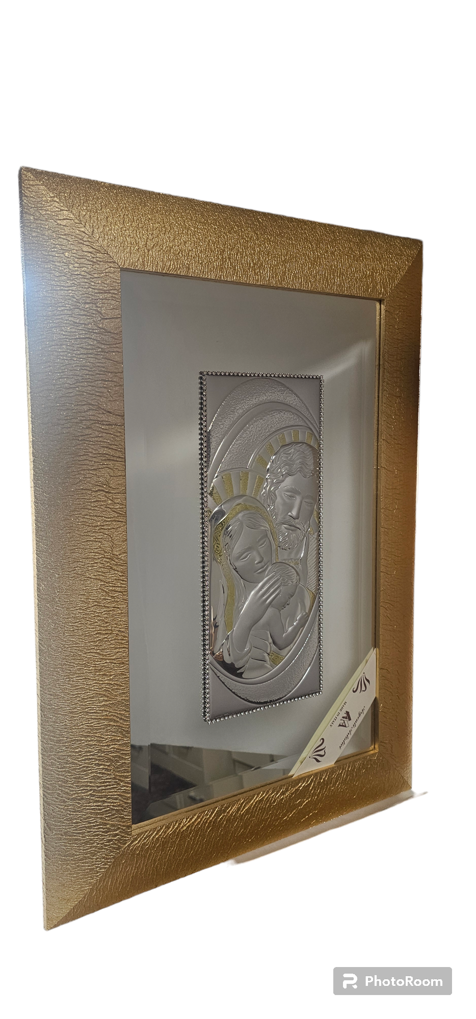 Italian 925 Argento Gold Holy Family Wall Plaque #SIMA103