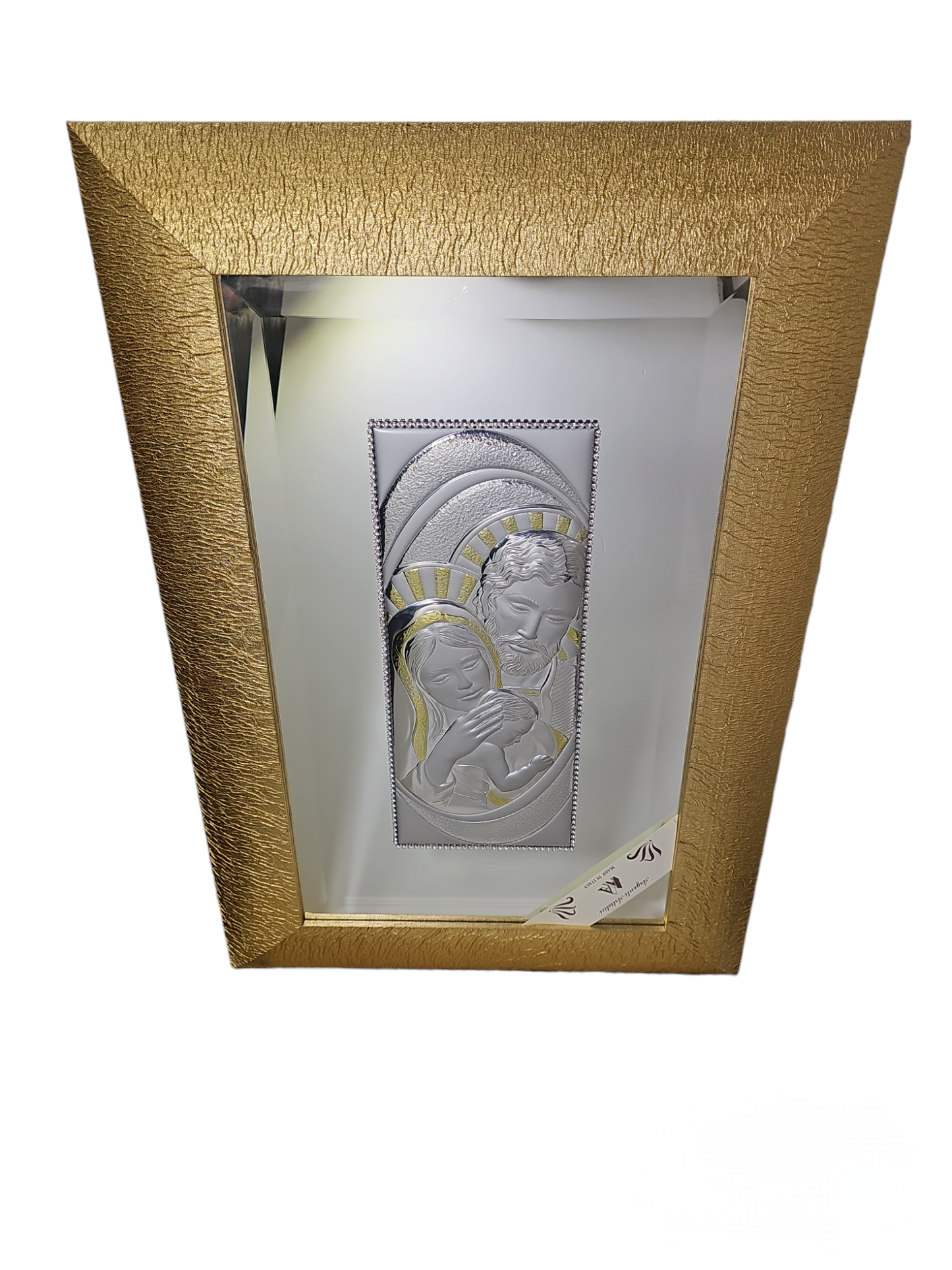 Italian 925 Argento Gold Holy Family Wall Plaque #SIMA103