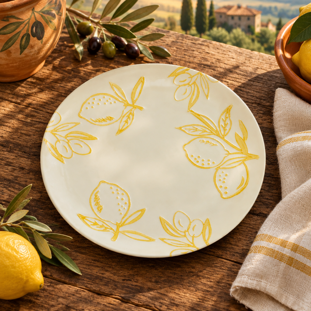 Cucina Italiana Lemon Design Dessert Plate 8" L130074-456