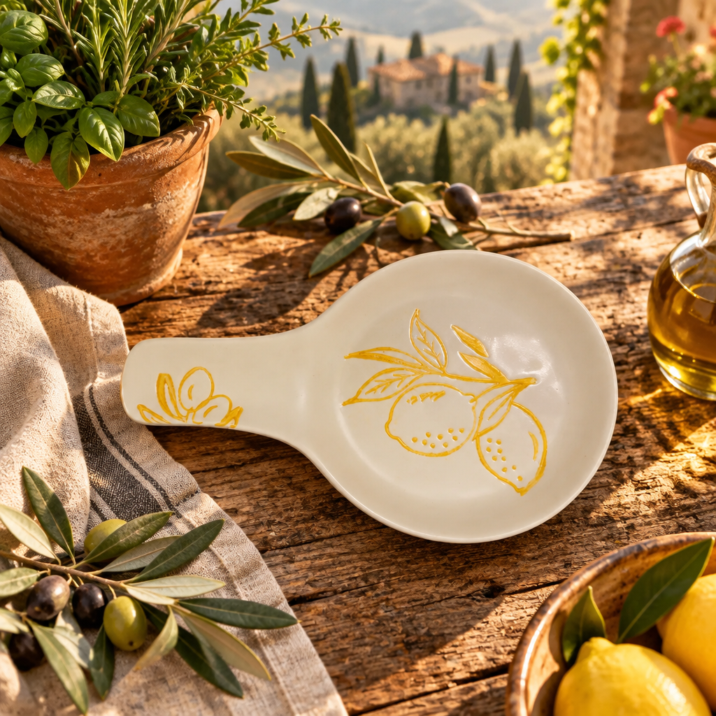 Cucina Italiana Lemon Design Spoon Rest 8 1/2" L130121-456