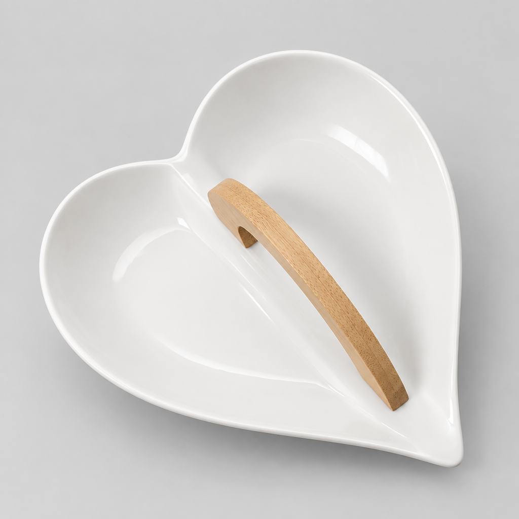 Debora Carlucci Tabla para cortar queso de 3 piezas de porcelana blanca y madera #4556