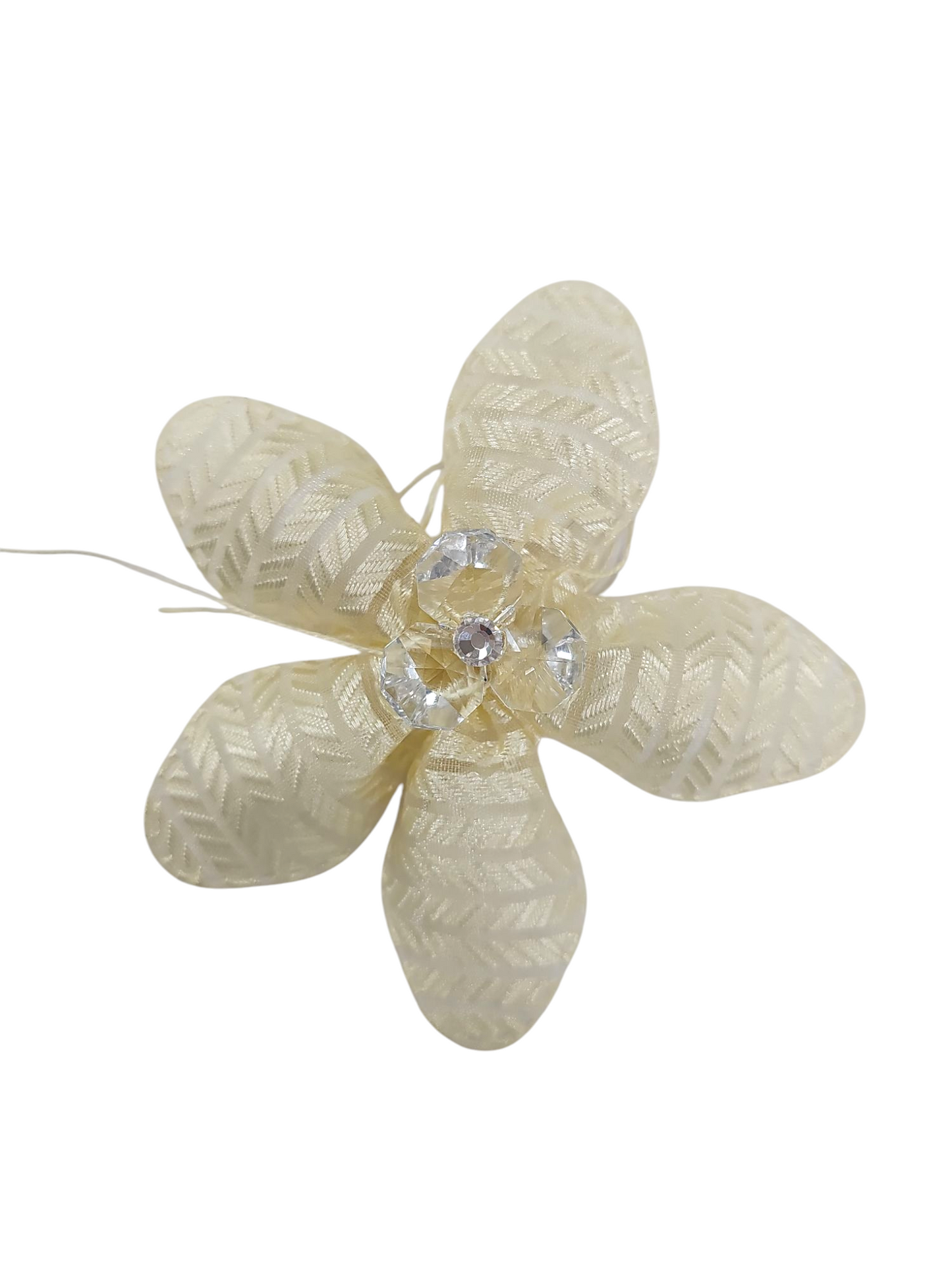 Confetti Flowers Almond Bomboniere, Ribbon Jordan Almonds Rolls Ivory Vanilla #H950/60