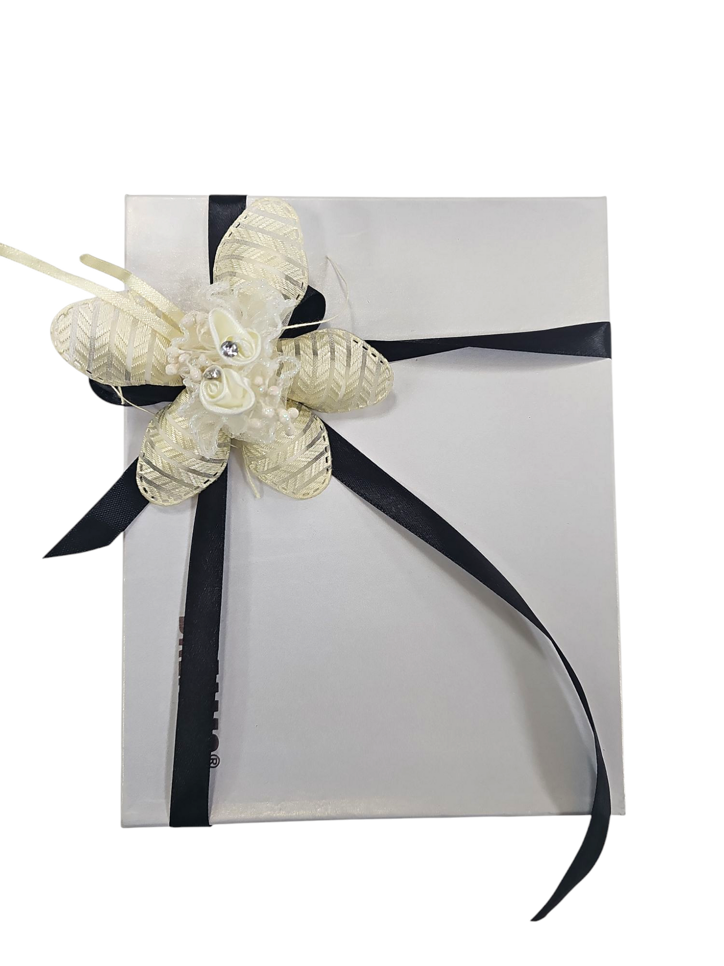 Confetti Flowers Almond Bomboniere, Ribbon Jordan Almonds Rolls Ivory Vanilla #H950/60