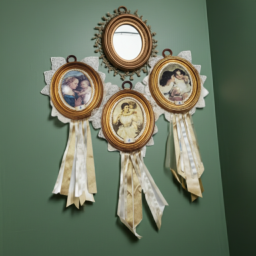 Placa de madera y porcelana Favor de fiesta #4L072