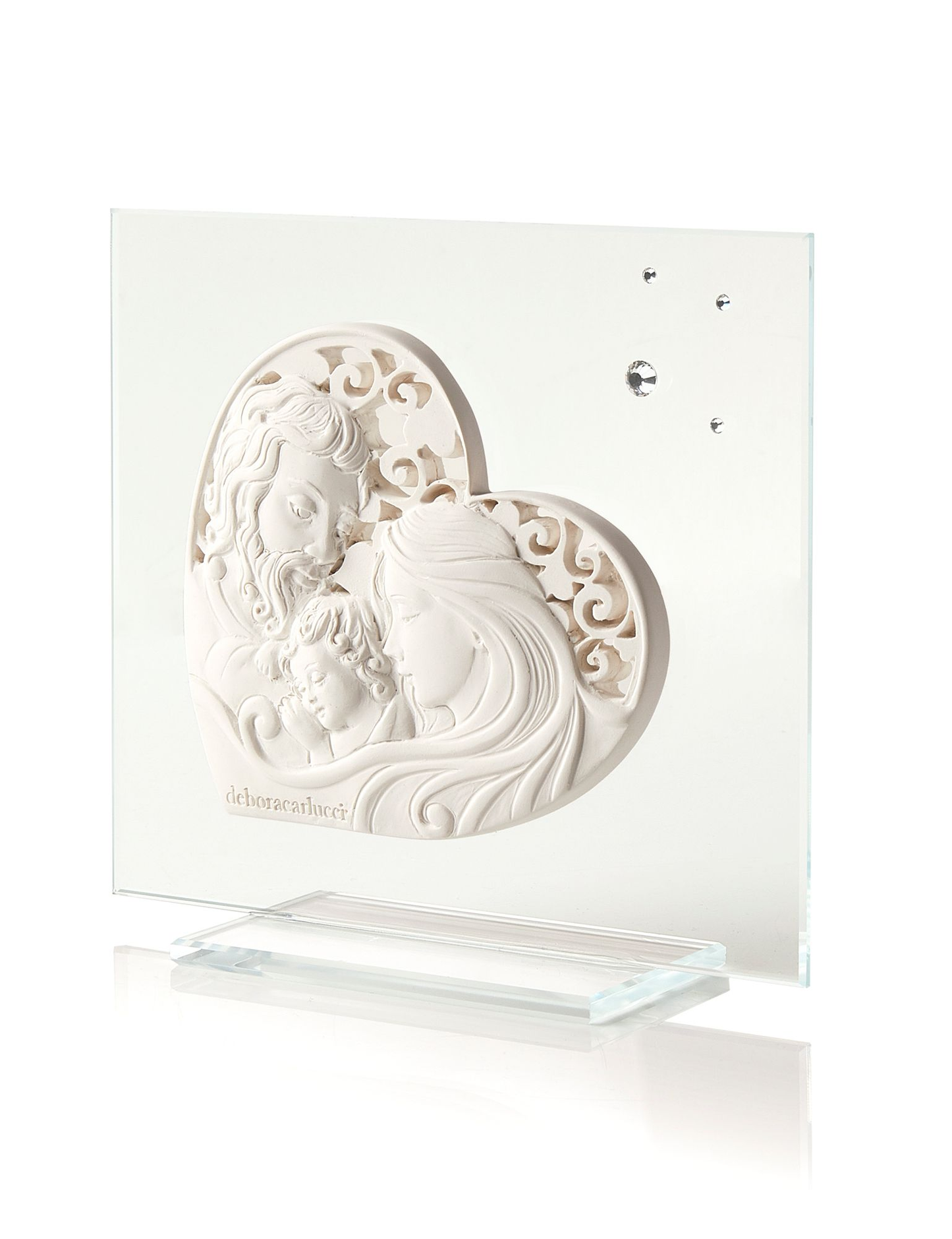 Debora Carlucci 24% Crystal Star Shaped Argento Icono de madre e hijo # 34117a