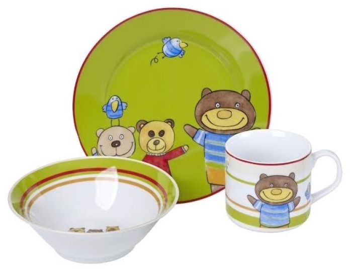 Juego de cereales para niños de 3 piezas de porcelana #10100-44
