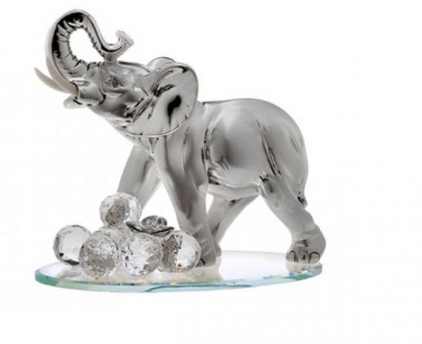 Figura de elefante de plata 925 Argento w. Cristal de Swarovski 18181