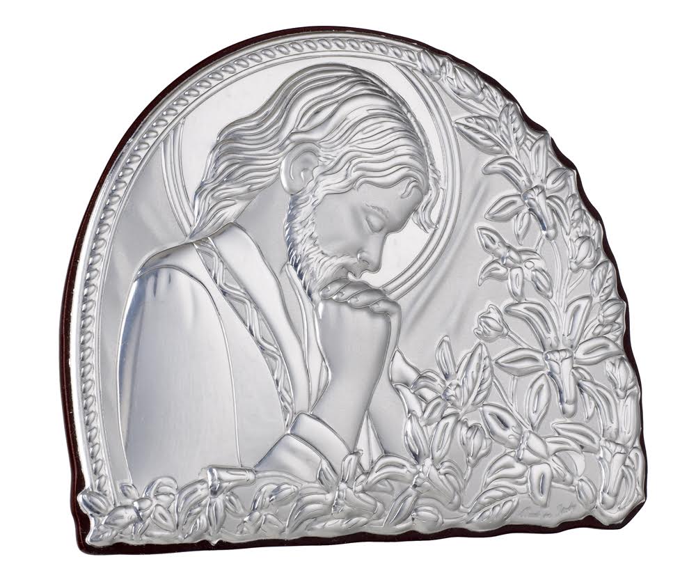 Ritratto di Gesù Cristo Italiano 925 Argento Targa religiosa da parete o da tavolo n. 1971
