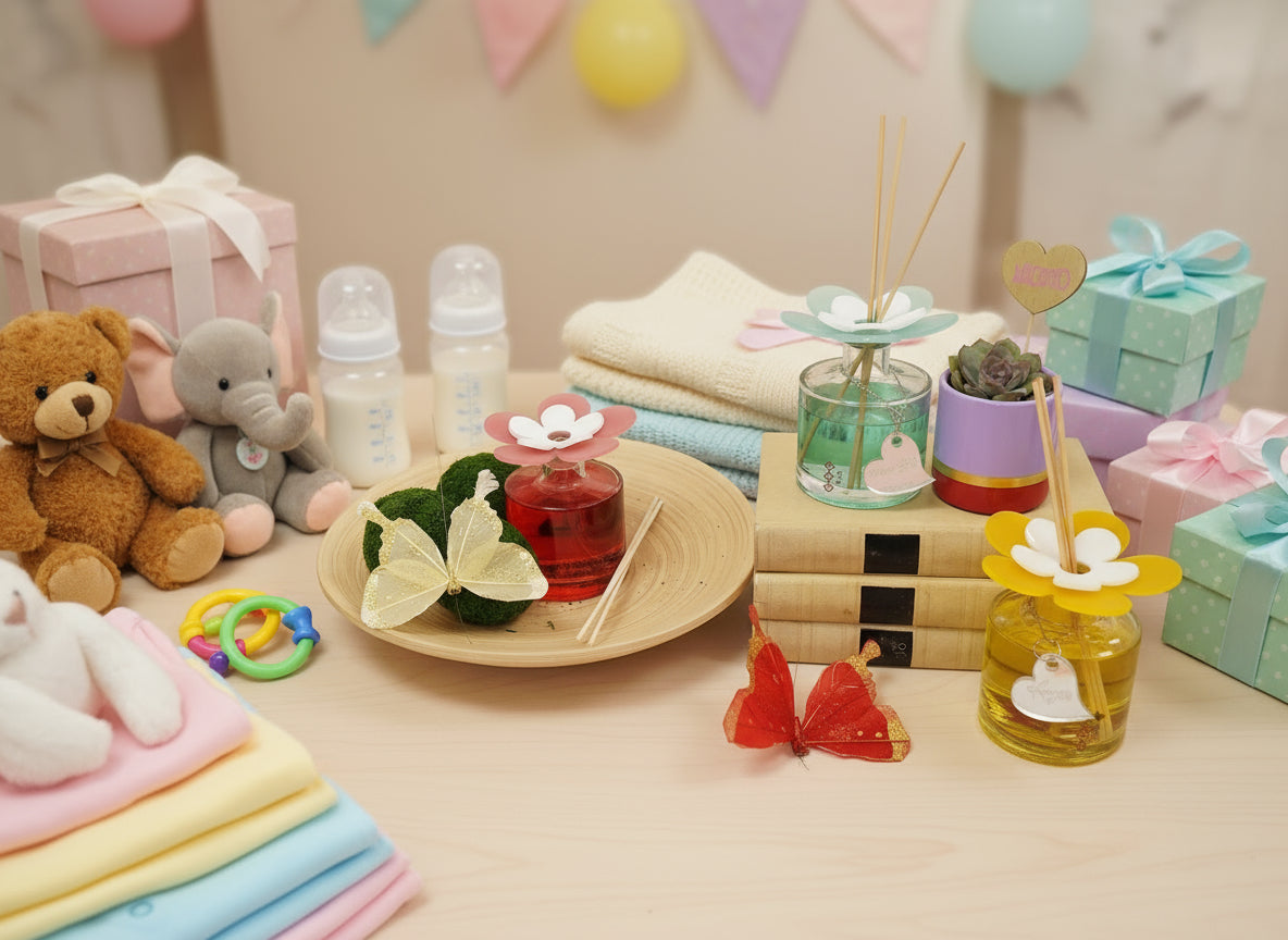 Debora Carlucci Renoir Collection Aqua Blue Scent Large Round Diffuser Bottle w/ Vibrant Flower Top 7 oz. #DC5805