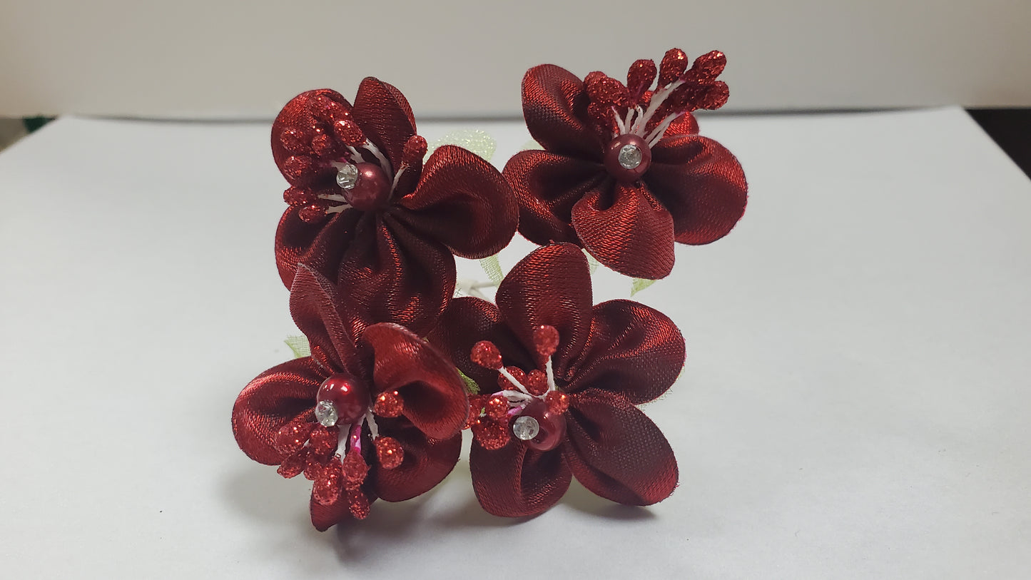 Flores w. Diamante de imitación - 72 piezas/bolsa #ARF2141