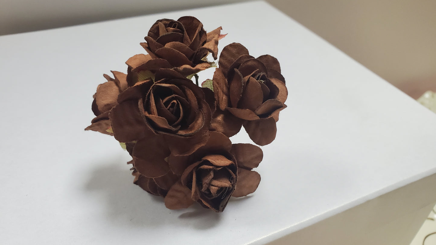 Flor de papel - Marrón / Rosa - 72 piezas 61114B
