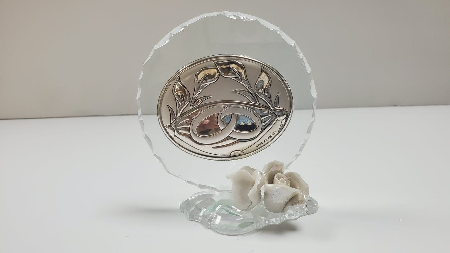 Anillos de boda italianos 925 Argento con pétalos de Murano # DC120