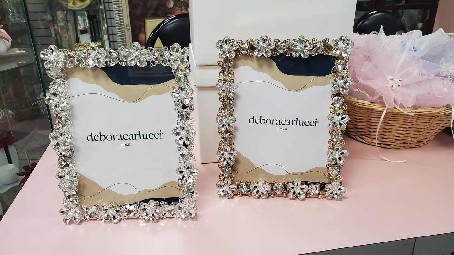 CORNICE FOTO DUBAI FIORE IN CRISTALLO BORDO ARGENTO 12 x 13 DC6175/ARG