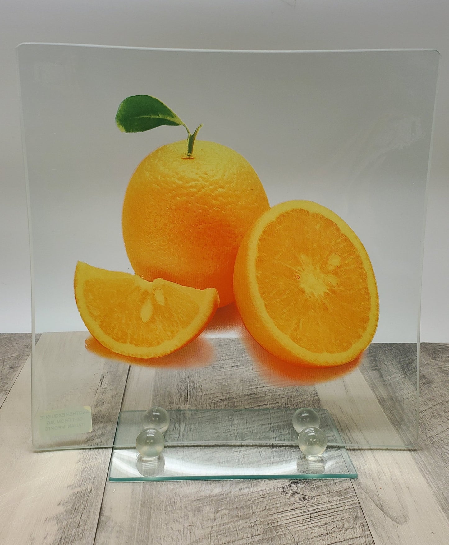 Plato de Fruta Decorativo de Cristal Diseño Naranja GHP22