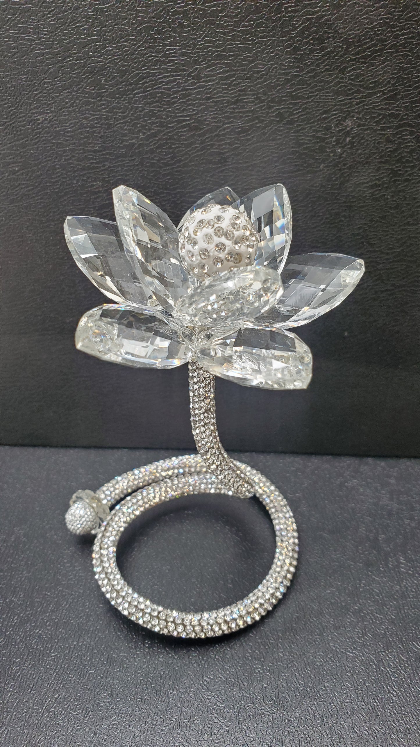 Debora Carlucci Flor de Swarovski con cuentas de cristal con tallo #6993