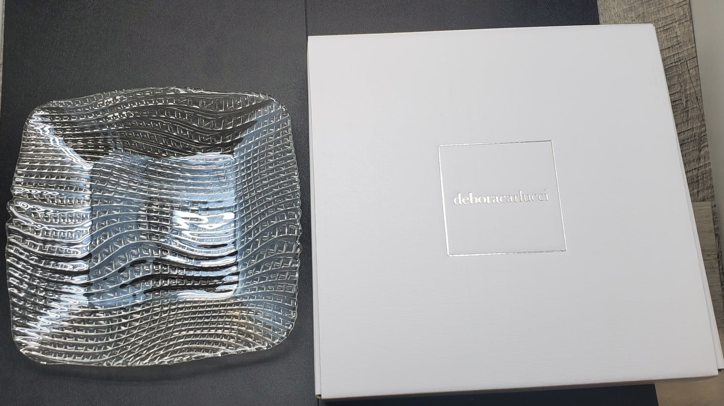Debora Carlucci Clear Murano Plato cuadrado para dulces #DC002