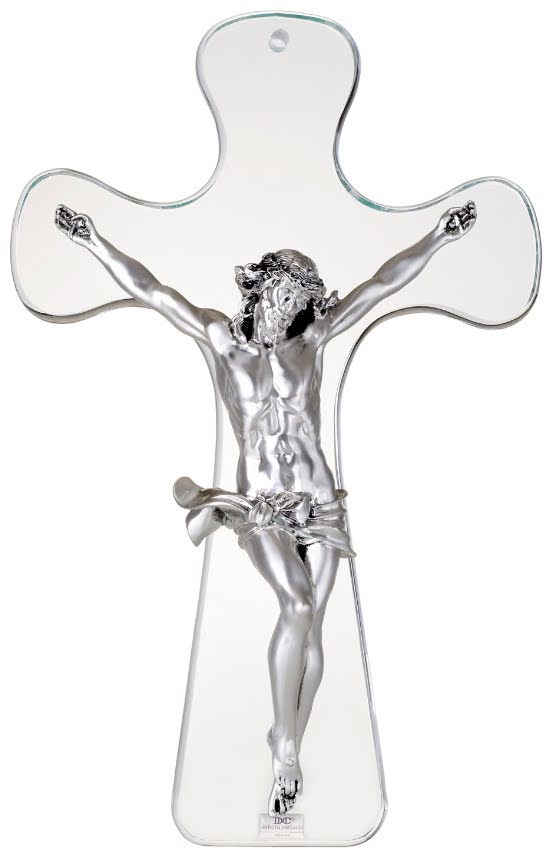 Christ on Cross 925 Argento and Crystal Cross #2636