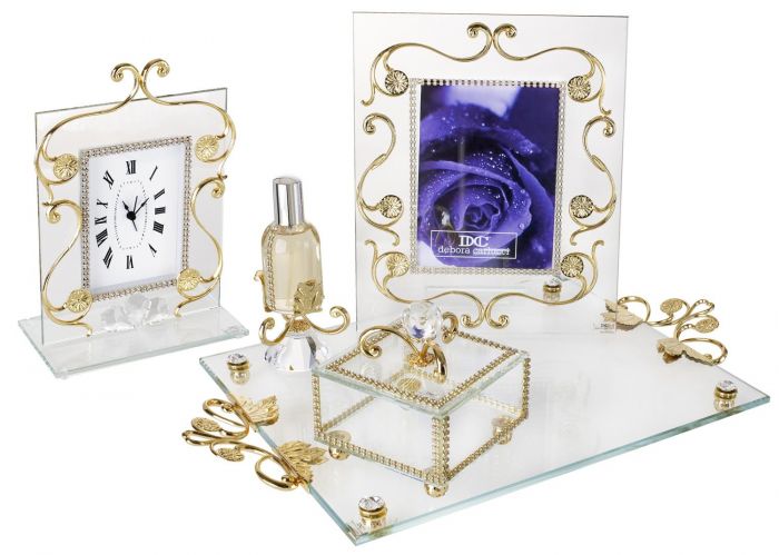Italian 5Pc 18kt Gold Plated Bedroom Vanity Set #3000