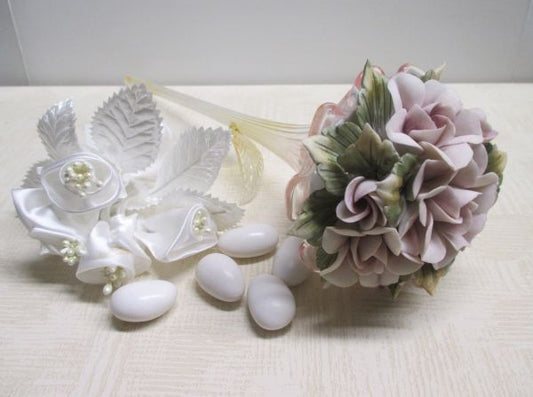 Ramo De Porcelana Capodimonte Con Tallo De Vidrio 5G1749